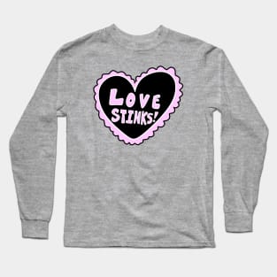 Love Stinks! Black Heart Valentine, made by EndlessEmporium Long Sleeve T-Shirt